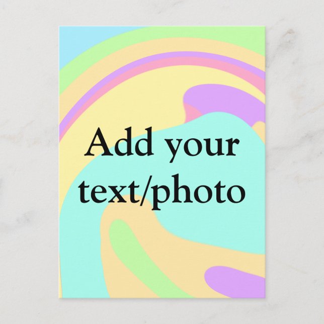 Simple acrylic pour marble add your text name cust postcard (Front)