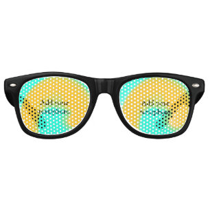 Simple acrylic pour marble add your text name cust retro sunglasses