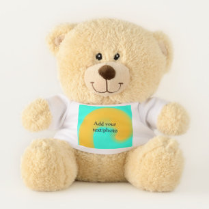 Simple acrylic pour marble add your text name cust teddy bear