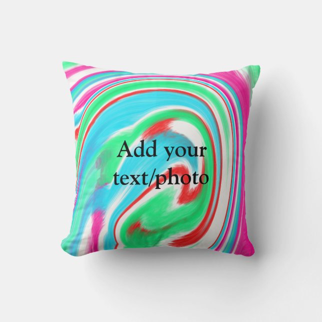 Simple acrylic pour marble add your text name cust throw pillow (Front)