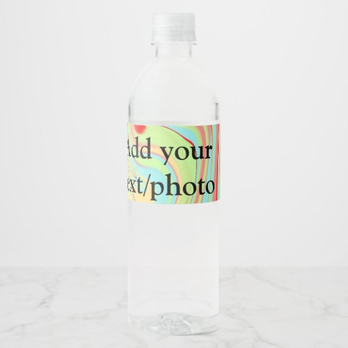 Simple acrylic pour marble add your text name cust water bottle label
