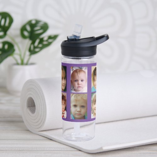 Simple add 10 photo collage purple water bottle