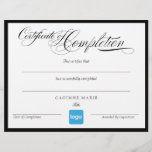 Simple Add Logo Certificate of Completion Award<br><div class="desc">Stunning typography design.</div>