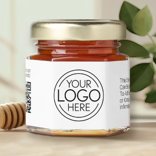 Simple Add Your Business Logo - Solid Color White Honey Jar Favors
