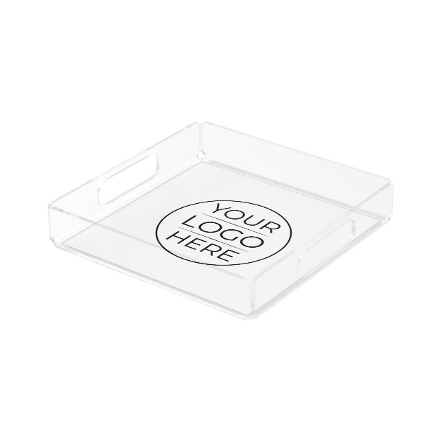 Simple Add Your Logo Business Acrylic Tray (Angled)