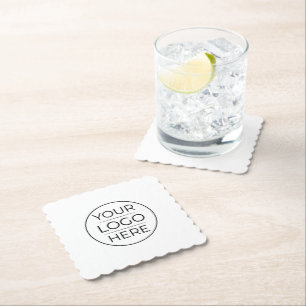 Simple Add Your Logo Business Paper Coaster