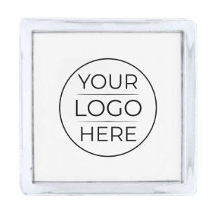 Simple Add Your Logo Business Silver Finish Lapel Pin