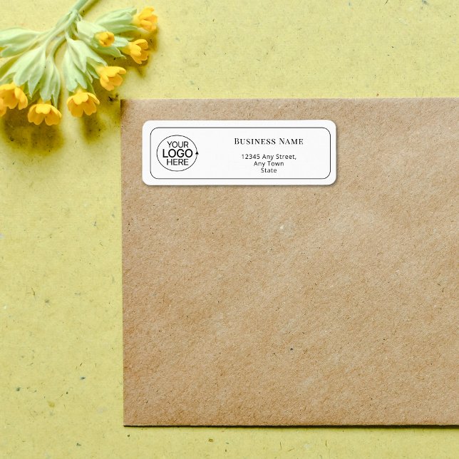 Simple Add Your Logo Clean Modern Return Address Label (Creator Uploaded)