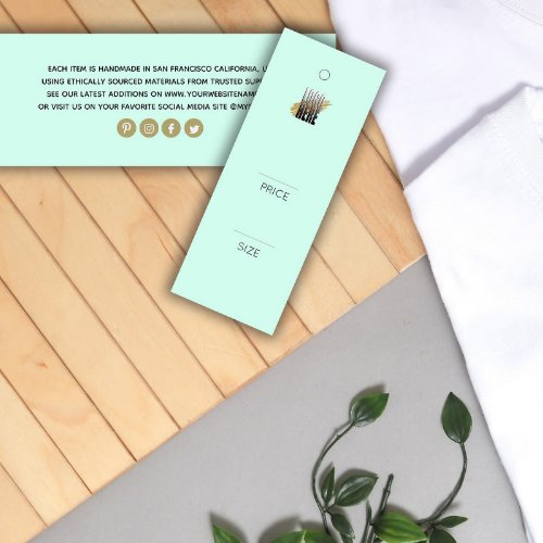 Simple Add Your Logo Mint Green Clothing Price tag