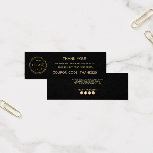 Simple Add Your Logo Thank You Enclosure Black (Office)