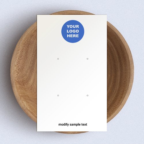 Simple Add Your Logo Two Earring Display Card