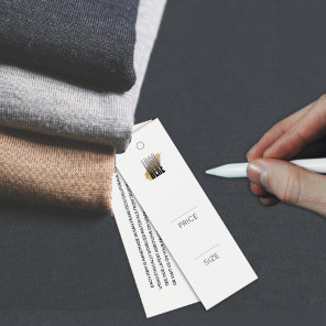 Simple Add Your Logo White Clothing Price tag