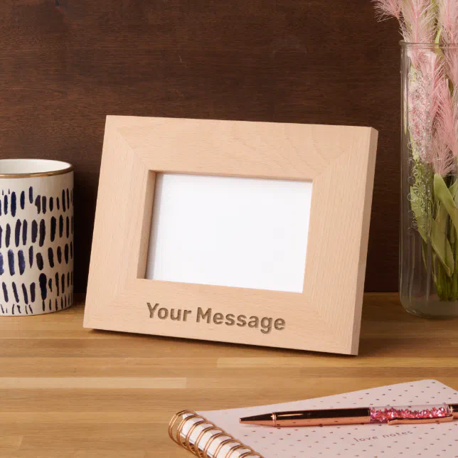Dedication Message Frame Simple Add Your Message Text Template Engraved Frames | Zazzle