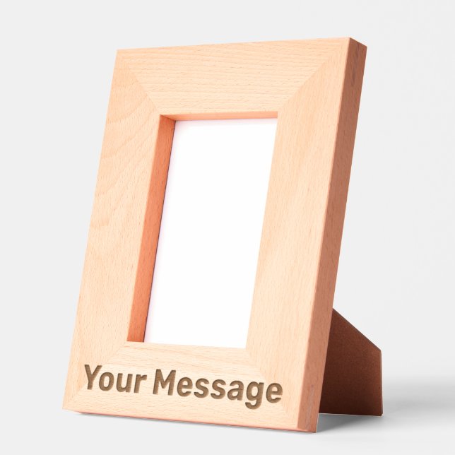 Simple Add Your Message Text Template (Portrait) Engraved Frames (Left)