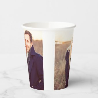 Simple Add Your Own Photo Text Paper Cups | Zazzle