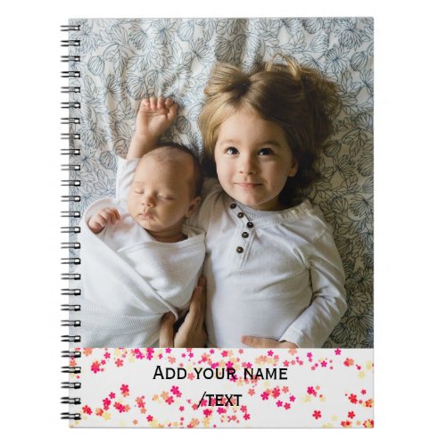 simple add your photo text colorful stars texture  notebook