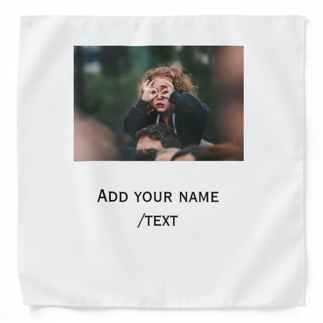 simple add your photo text kids funny holidays fam bandana (Front)