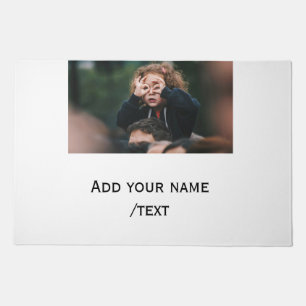 simple add your photo text kids funny holidays fam doormat