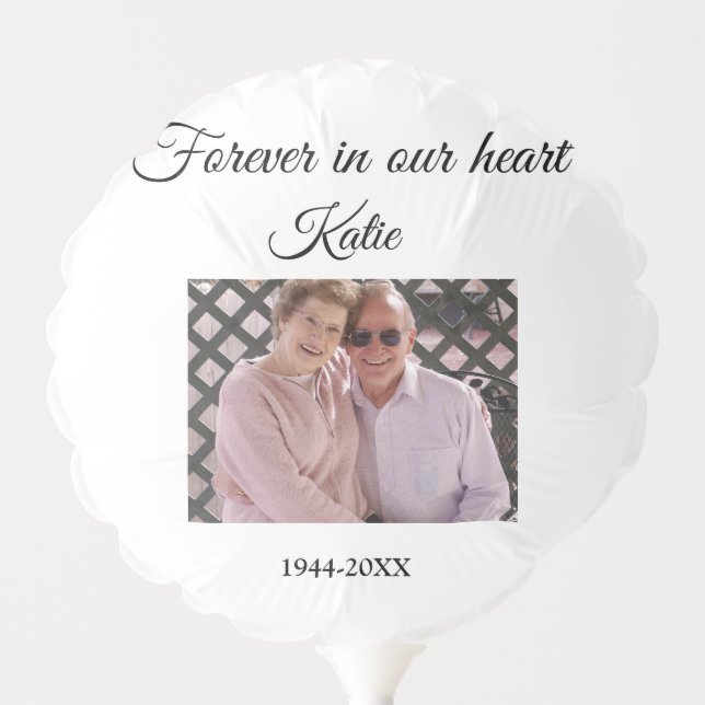 simple Add your photo text memorial keepsake Balloon (Front)