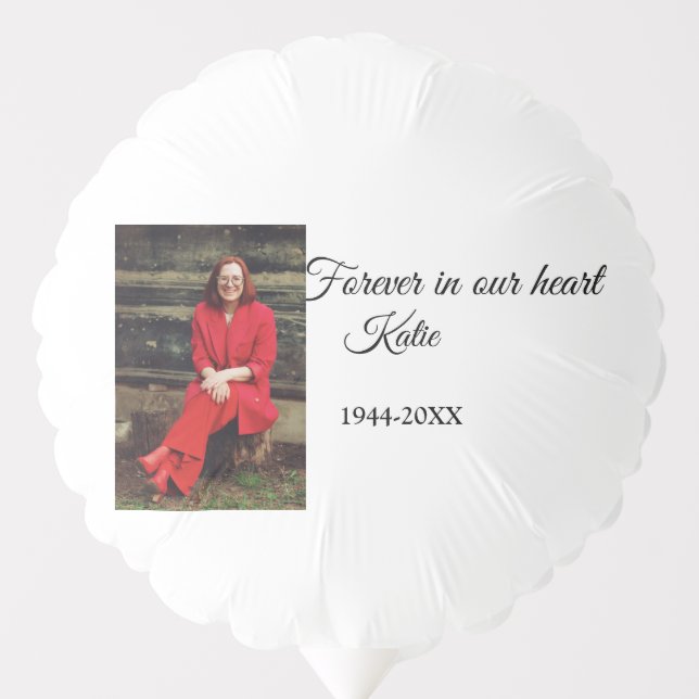 simple Add your photo text memorial keepsake Balloon (Front)