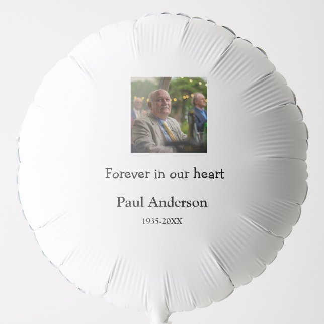 simple Add your photo text memorial keepsake Balloon (Front)