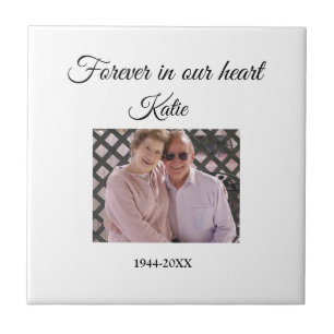 simple Add your photo text memorial keepsake Ceramic Tile