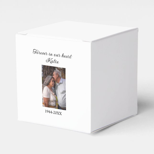 simple Add your photo text memorial keepsake Favor Boxes (Front Side)
