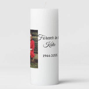 simple Add your photo text memorial keepsake Pillar Candle