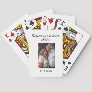 simple Add your photo text memorial keepsake Poker Cards