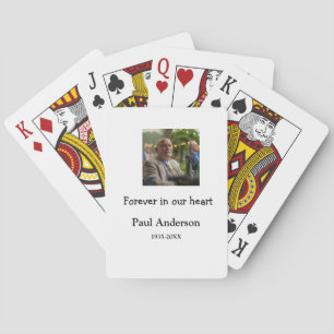 simple Add your photo text memorial keepsake Poker Cards
