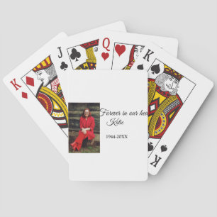 simple Add your photo text memorial keepsake Poker Cards