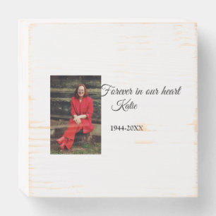 simple Add your photo text memorial keepsake Wooden Box Sign