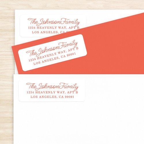 Simple Address Label Coral Red