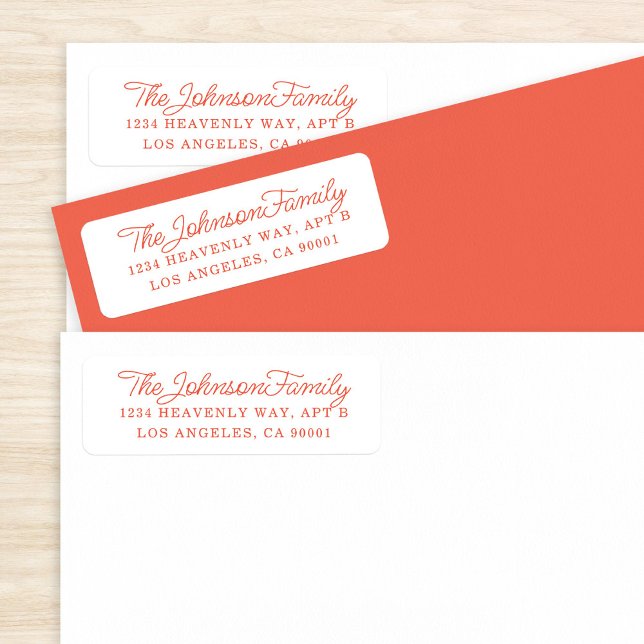Simple Address Label Coral Red (Creator Uploaded)