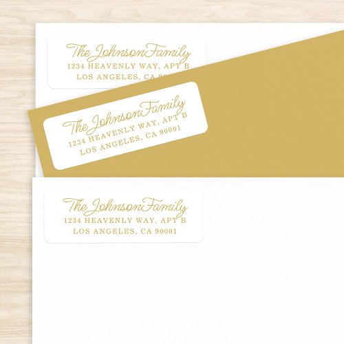 Simple Address Label Gold on White