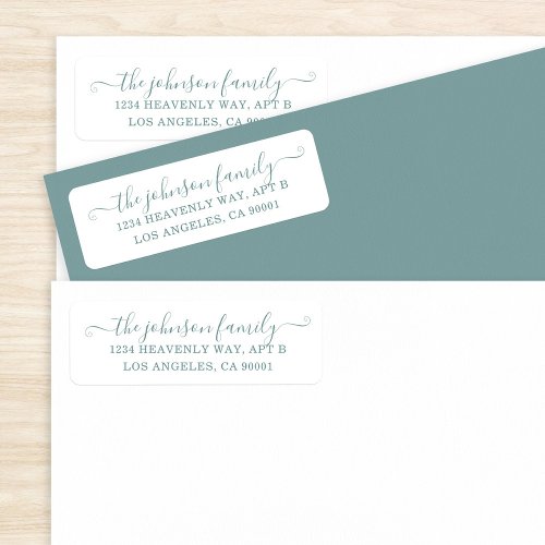 Simple Address Label Slate Blue on White