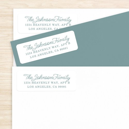 Simple Address Label Slate Blue on White