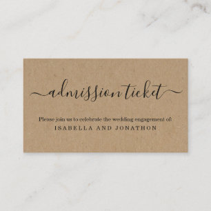 Simple Admission Ticket Enclosure Card - Kraft