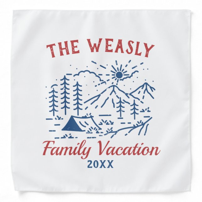 Simple Adventure Camping Family Road Trip Bandana (Front)