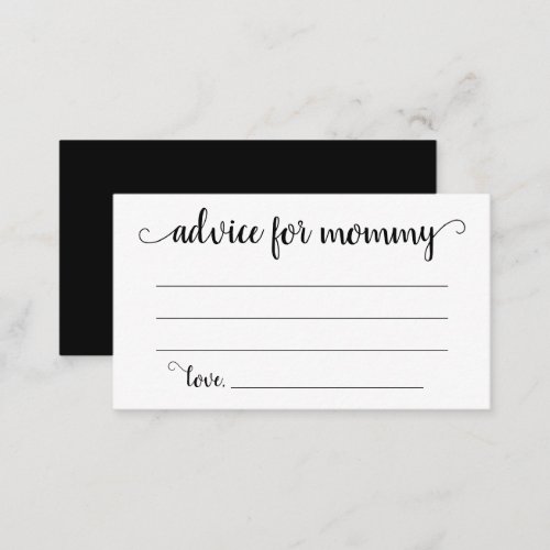 Simple Advice for Mommy  Black and White Card