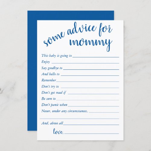 Simple Advice for Mommy  Classic Blue Flourish Invitation