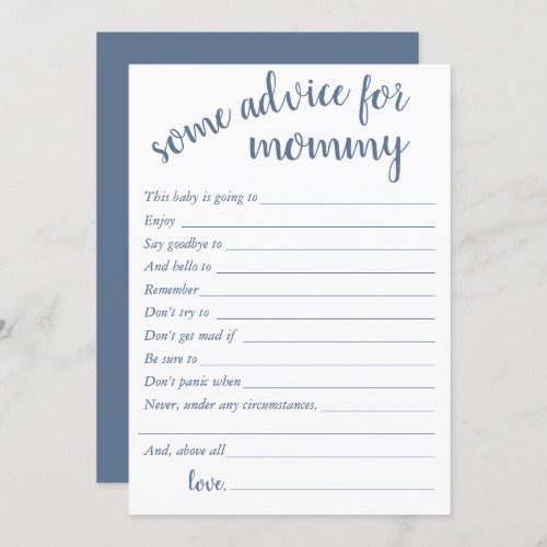 Simple Advice for Mommy  Dusty Blue Keepsake Card