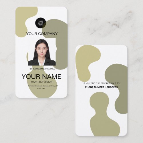 Simple Aesthetic Abstract Pattern Custom NamePhoto Business Card