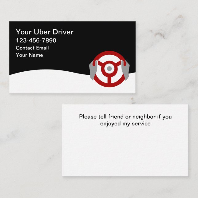 Simple Affordable Ride Hailing Business Cards (Front/Back)