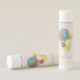 Simple African American Mermaid Baby Shower Lip Balm