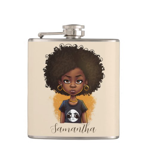 Simple Afro Woman Flask