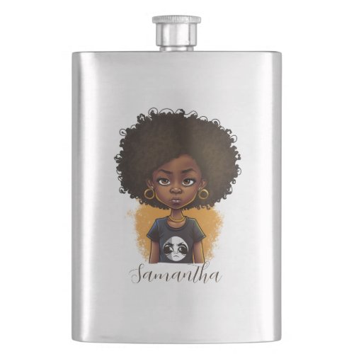 Simple Afro Woman Flask