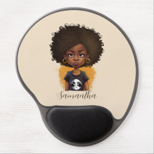Simple Afro Woman Gel Mouse Pad