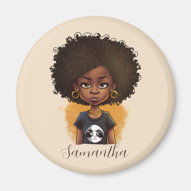 Simple Afro Woman Magnet (Front)