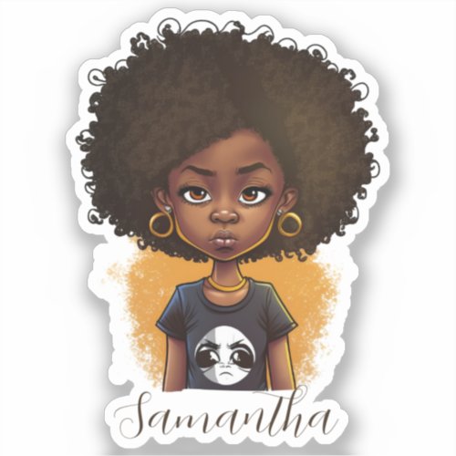 Simple Afro Woman Sticker